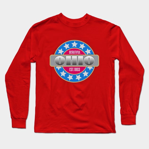 Ohio Patriotic Long Sleeve T-Shirt by Dale Preston Design